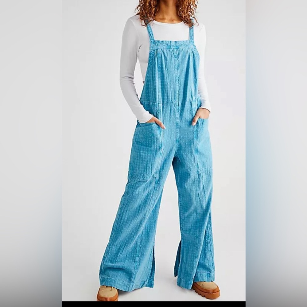 Free People Savannah Blue Overalls